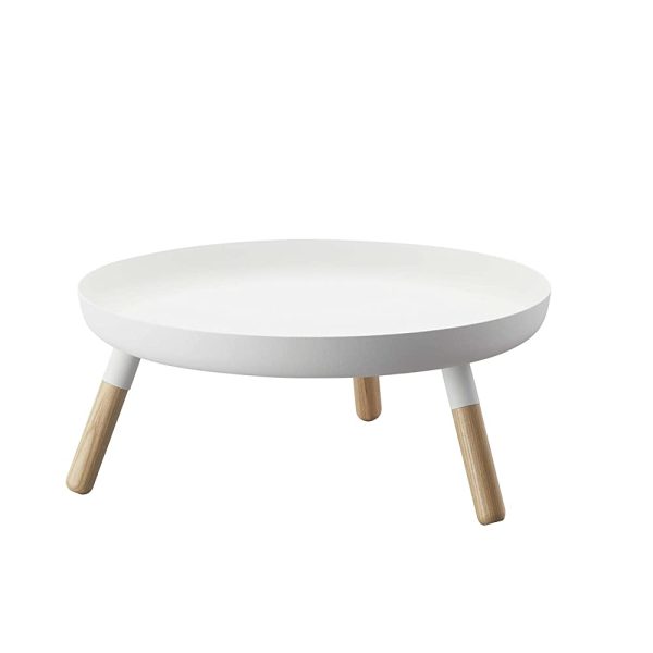 Yamazaki Industries 5564 Tray with Legs, White, Approx. W 12.6 x D 12.6 x H 5.1 inches (32 x 32 x 13 cm), Plain, Stylish, Side Table Cheap - Image 2