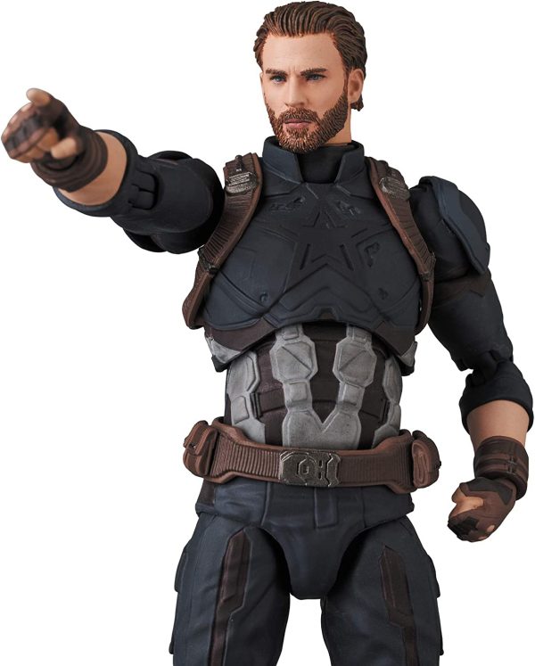 Medicom Toy MAFEX No.122 Captain American Infinity WAR Ver. Total Height Approx. 6.3 inches (160 mm) Painted Action Figure Hot on Sale - Image 4