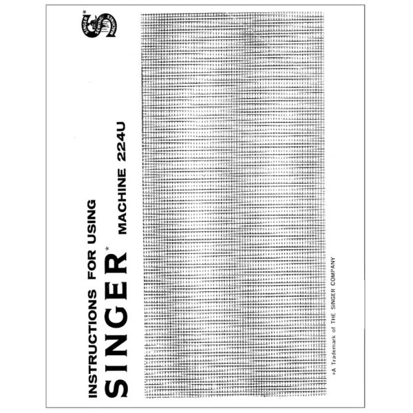 Singer 224U Instruction Manual Cheap