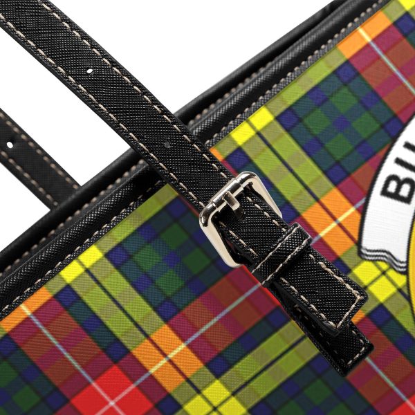 Buchanan Modern Tartan Crest Leather Tote Bag Online - Image 5