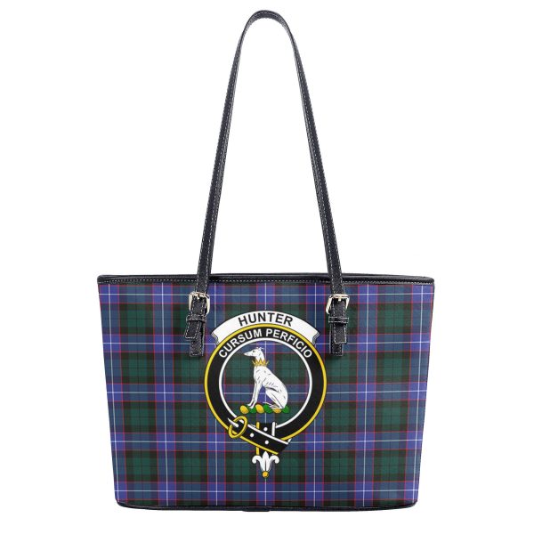 Hunter Modern Tartan Crest Leather Tote Bag Online - Image 2