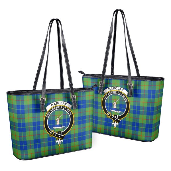 Barclay Hunting Ancient Tartan Crest Leather Tote Bag Discount