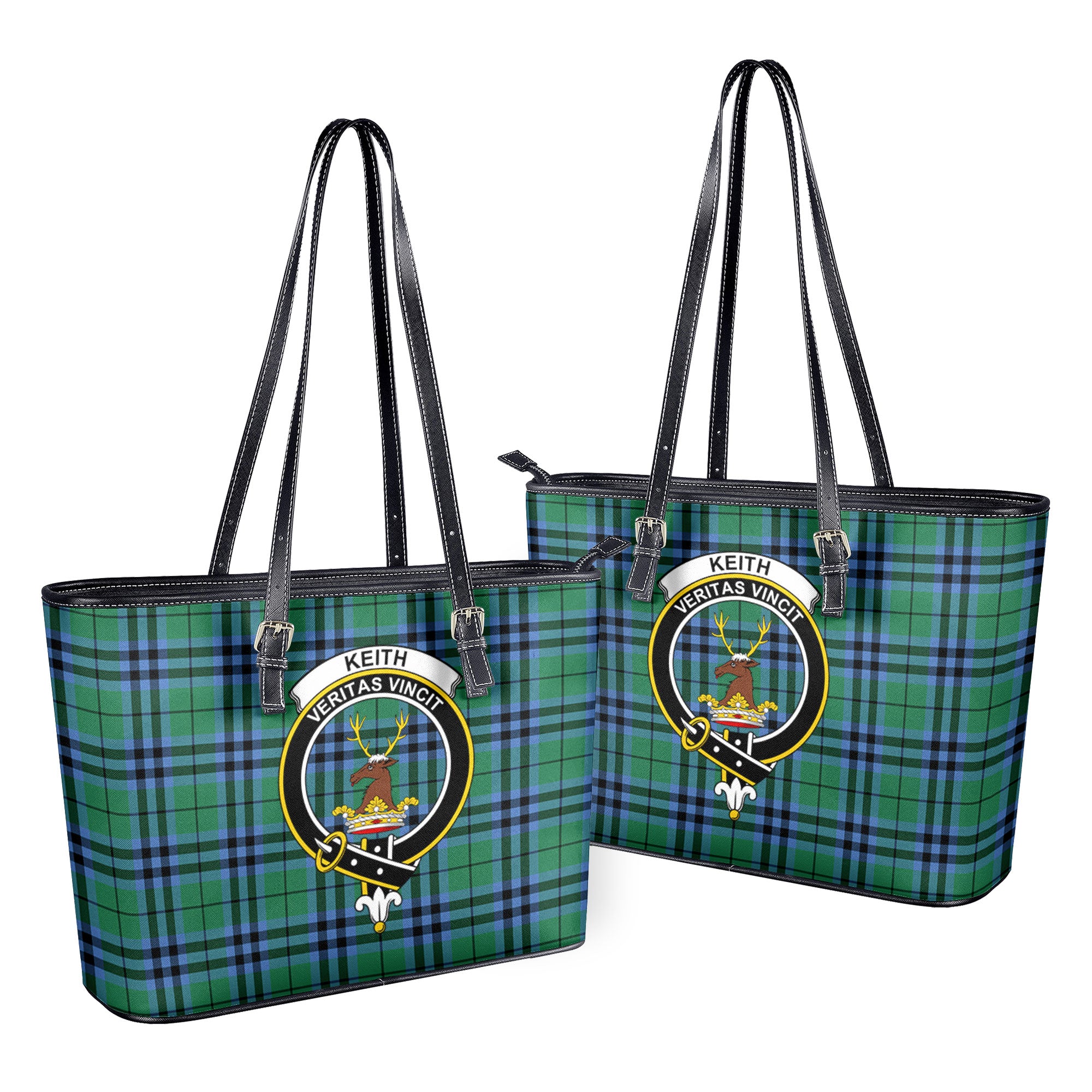 Keith Ancient Tartan Crest Leather Tote Bag Discount