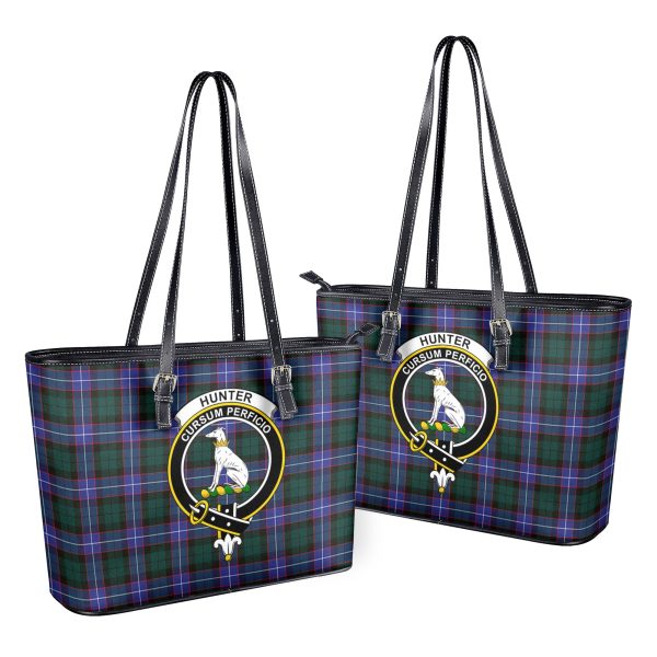 Hunter Modern Tartan Crest Leather Tote Bag Online