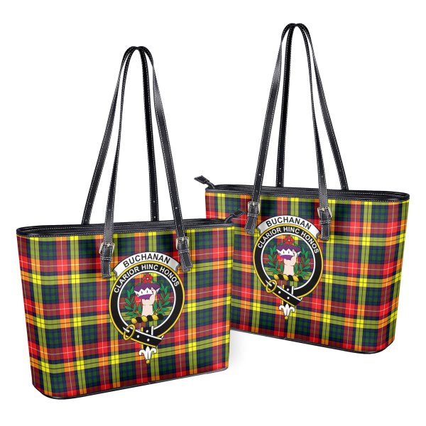 Buchanan Modern Tartan Crest Leather Tote Bag Online