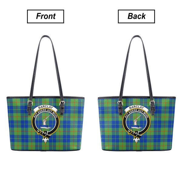 Barclay Hunting Ancient Tartan Crest Leather Tote Bag Discount - Image 3