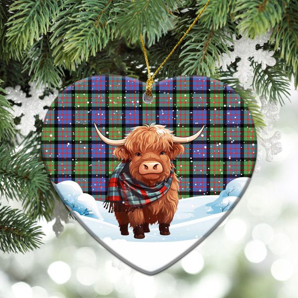 McDonald Ancient Tartan Christmas Ceramic Ornament - Highland Cows Snow Style Sale - Image 5