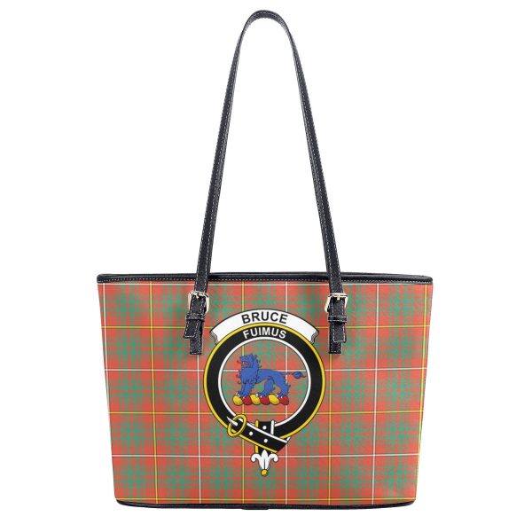 Bruce Ancient Tartan Crest Leather Tote Bag Online - Image 2