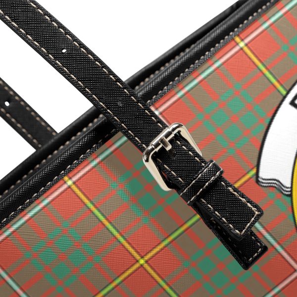 Bruce Ancient Tartan Crest Leather Tote Bag Online - Image 5