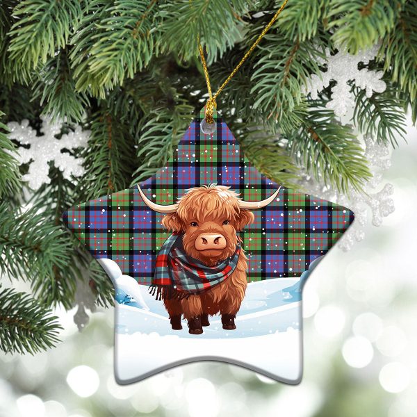 McDonald Ancient Tartan Christmas Ceramic Ornament - Highland Cows Snow Style Sale - Image 4