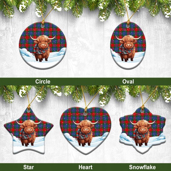 Mar Tartan Christmas Ceramic Ornament - Highland Cows Snow Style Supply