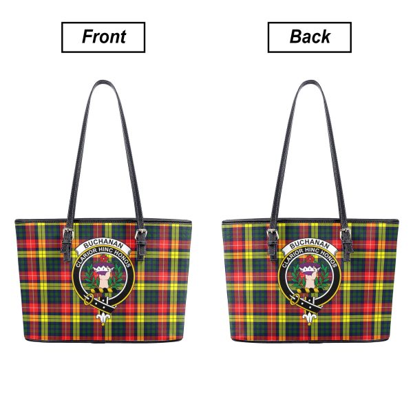 Buchanan Modern Tartan Crest Leather Tote Bag Online - Image 3
