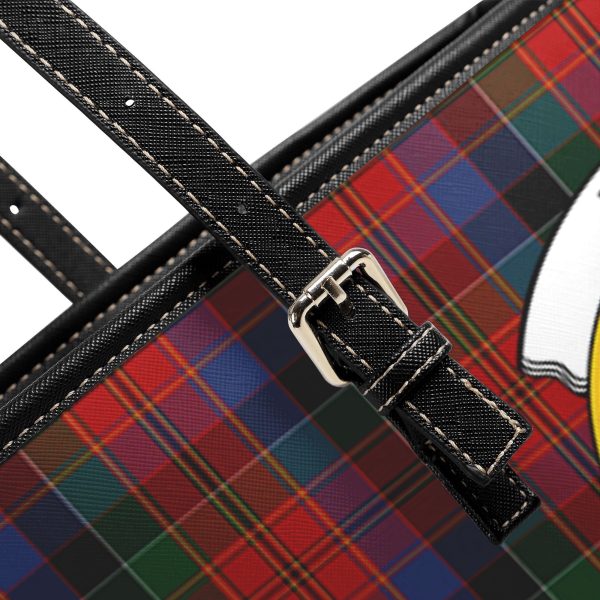 Leith Tartan Crest Leather Tote Bag Cheap - Image 5