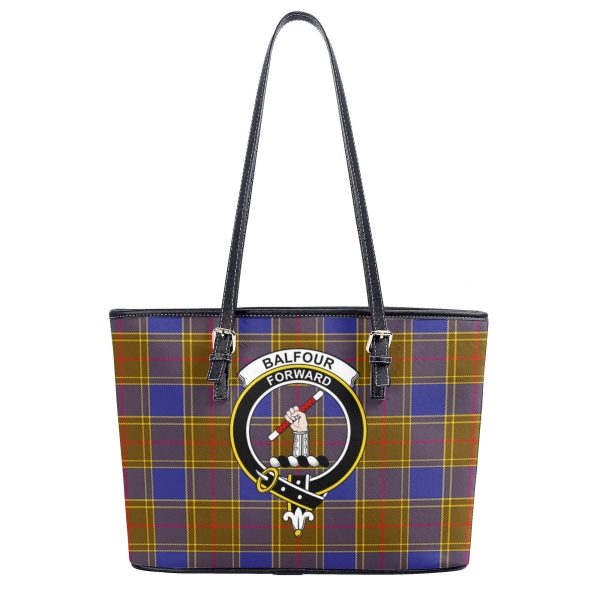 Balfour Modern Tartan Crest Leather Tote Bag Supply - Image 2