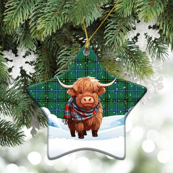 Henderson Ancient Tartan Christmas Ceramic Ornament - Highland Cows Snow Style Cheap - Image 4