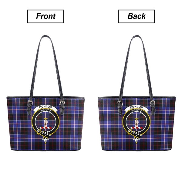 Dunlop Modern Tartan Crest Leather Tote Bag Hot on Sale - Image 3