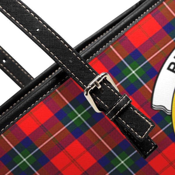 Ruthven Modern Tartan Crest Leather Tote Bag Online Sale - Image 5