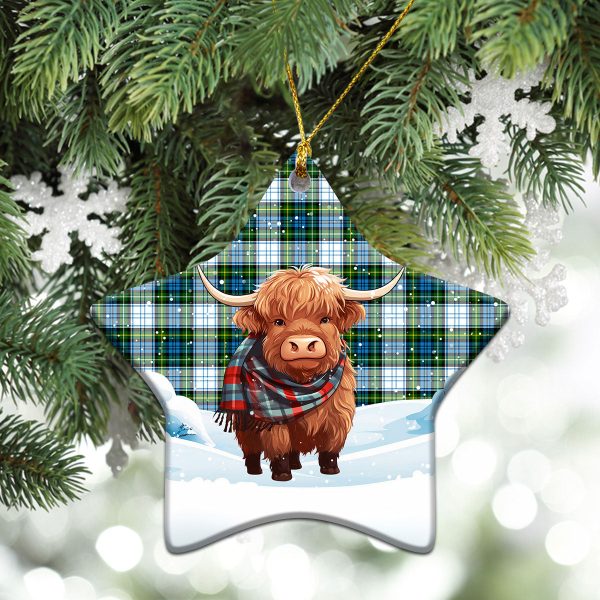 Campbell Dress Tartan Christmas Ceramic Ornament - Highland Cows Snow Style Cheap - Image 4