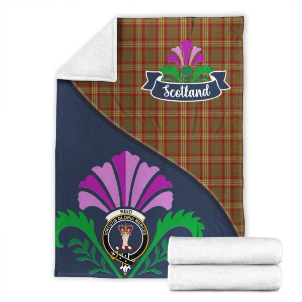 Reid Ancient Tartan Crest Premium Blanket - Thistle Style on Sale