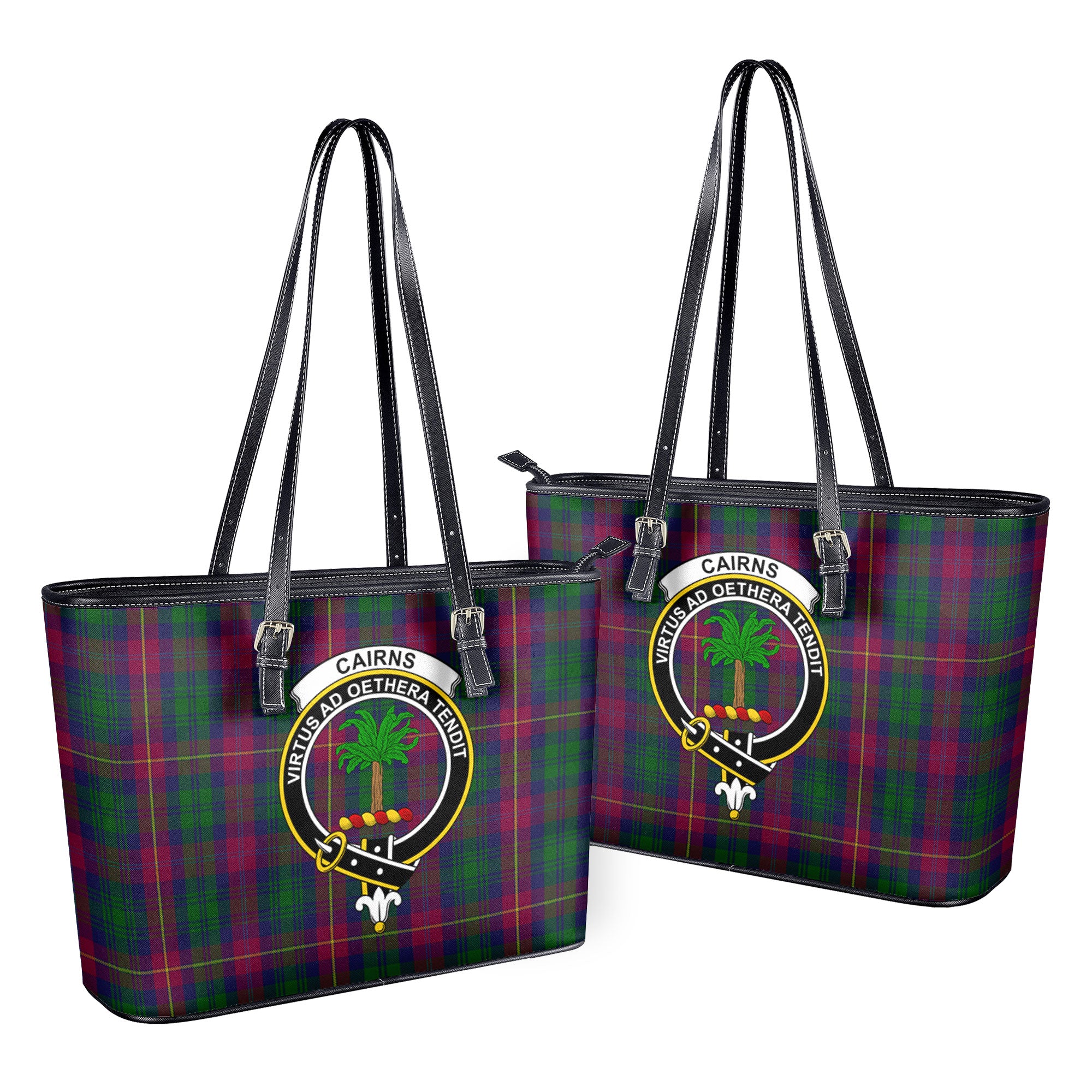 Cairns Tartan Crest Leather Tote Bag Cheap