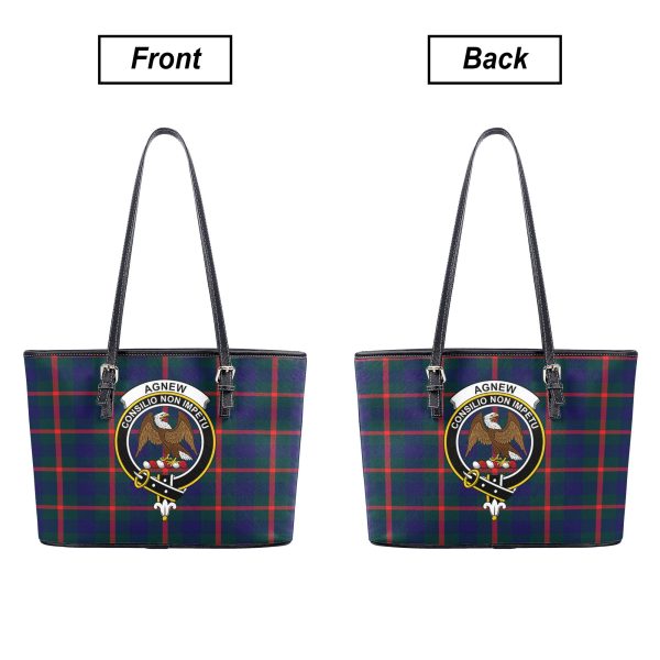 Agnew Modern Tartan Crest Leather Tote Bag on Sale - Image 3
