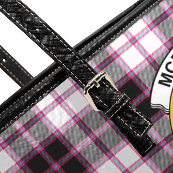 McPherson Hunting Modern Tartan Crest Leather Tote Bag Online Sale - Image 5
