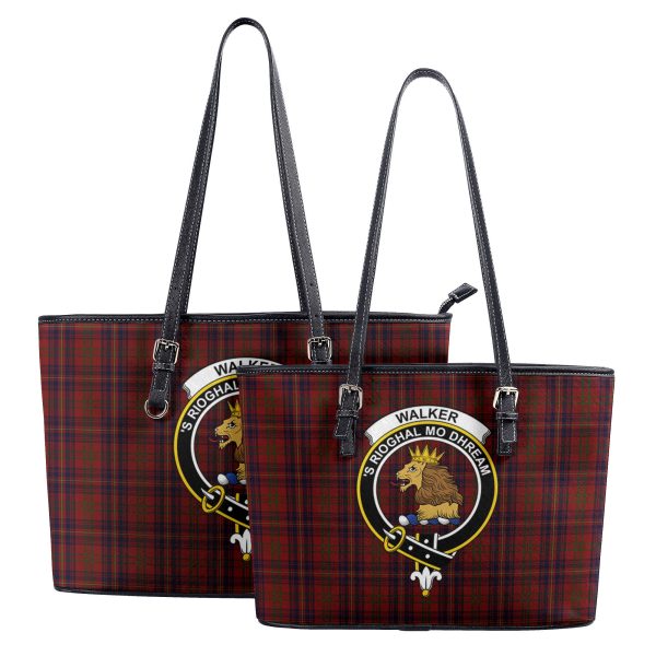 Walker Tartan Crest Leather Tote Bag For Cheap - Image 4