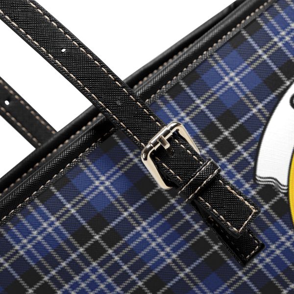 Clark Modern Tartan Crest Leather Tote Bag Supply - Image 5