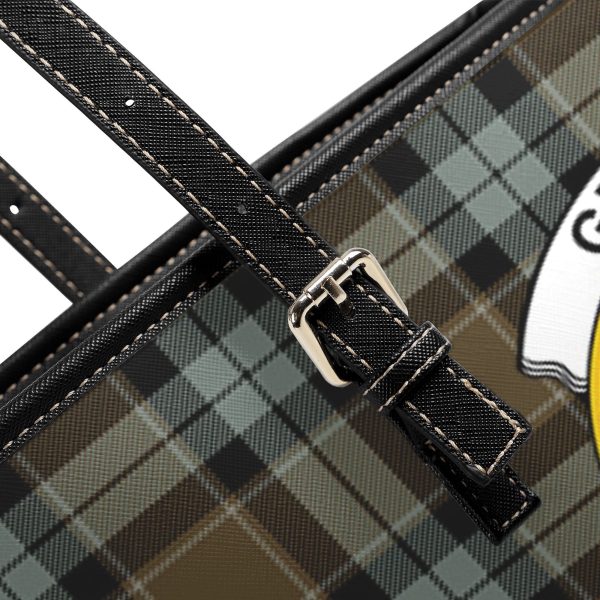 Graham of Menteith Weathered Tartan Crest Leather Tote Bag Sale - Image 5
