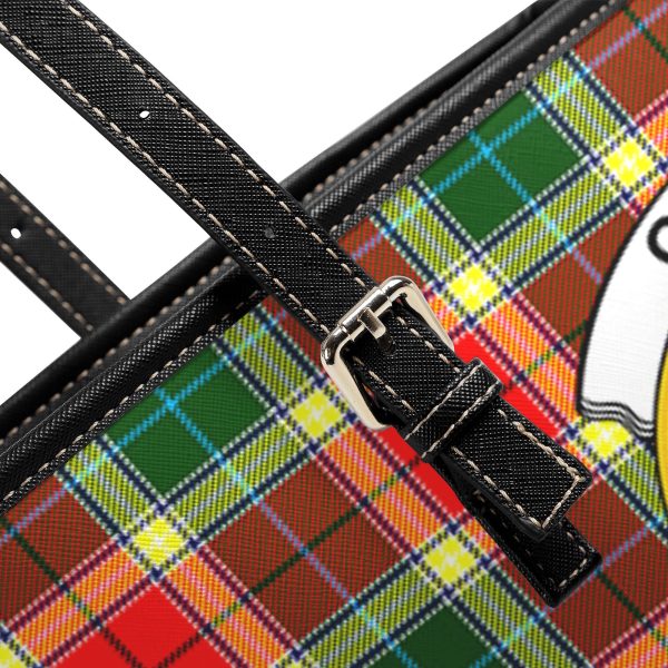 Gibson Tartan Crest Leather Tote Bag Hot on Sale - Image 5
