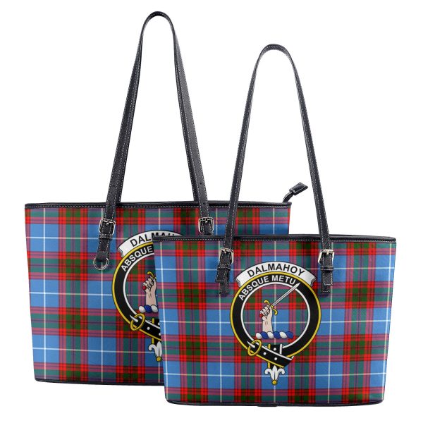 Dalmahoy Tartan Crest Leather Tote Bag Supply - Image 4