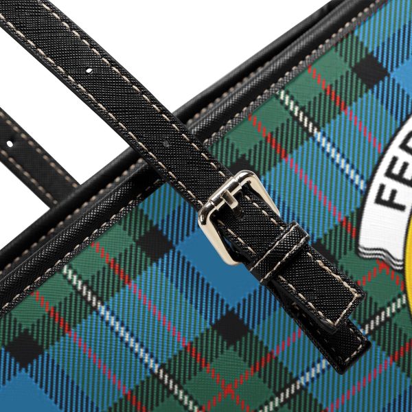 Fergusson Ancient Tartan Crest Leather Tote Bag Online Sale - Image 5