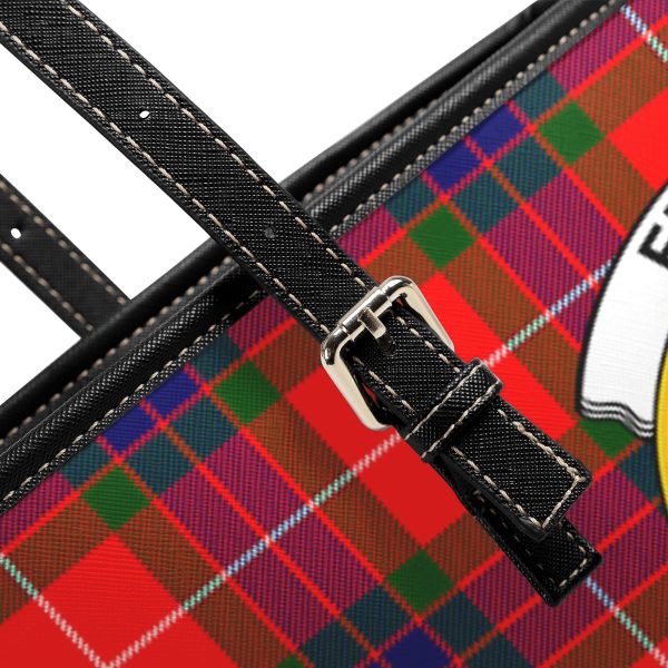 Fraser (of Lovat) Modern Tartan Crest Leather Tote Bag For Cheap - Image 5
