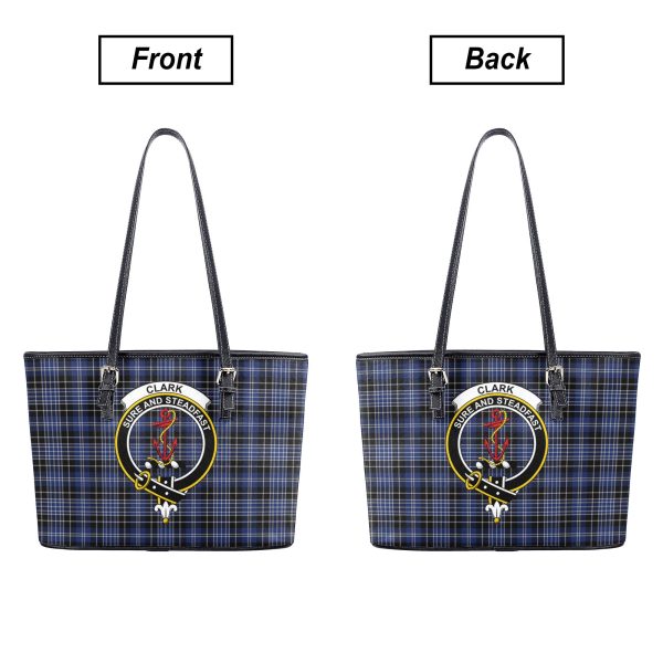 Clark Modern Tartan Crest Leather Tote Bag Supply - Image 3