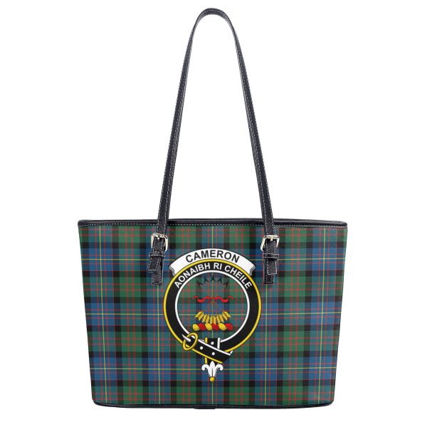 Cameron of Erracht Ancient Tartan Crest Leather Tote Bag Discount - Image 2