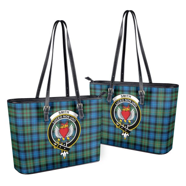 Smith Ancient Tartan Crest Leather Tote Bag Hot on Sale