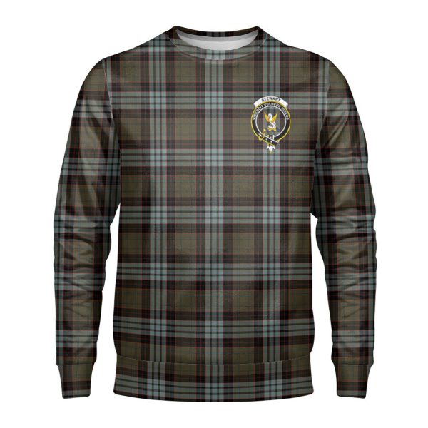Stewart Old Weathered Tartan Crest Sweatshirt Hot on Sale