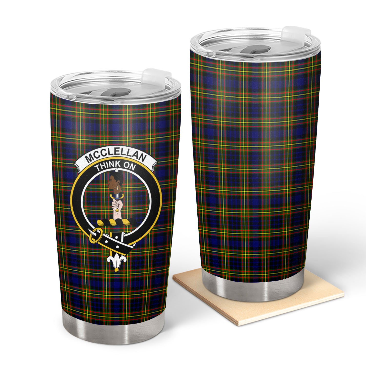 McClellan Modern Tartan Crest Tumbler For Sale