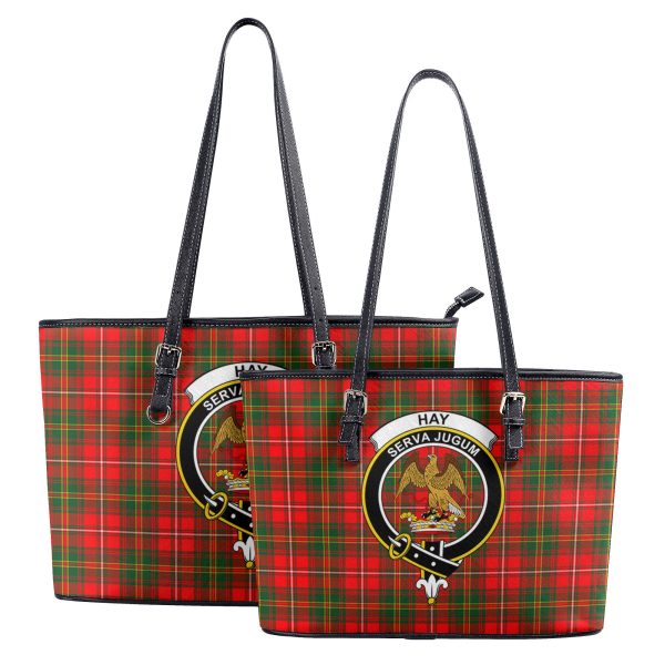 Hay Modern Tartan Crest Leather Tote Bag For Sale - Image 4