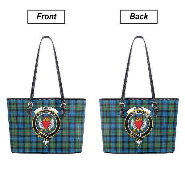 Smith Ancient Tartan Crest Leather Tote Bag Hot on Sale - Image 3