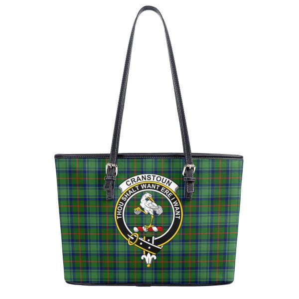 Cranstoun Tartan Crest Leather Tote Bag For Discount - Image 2
