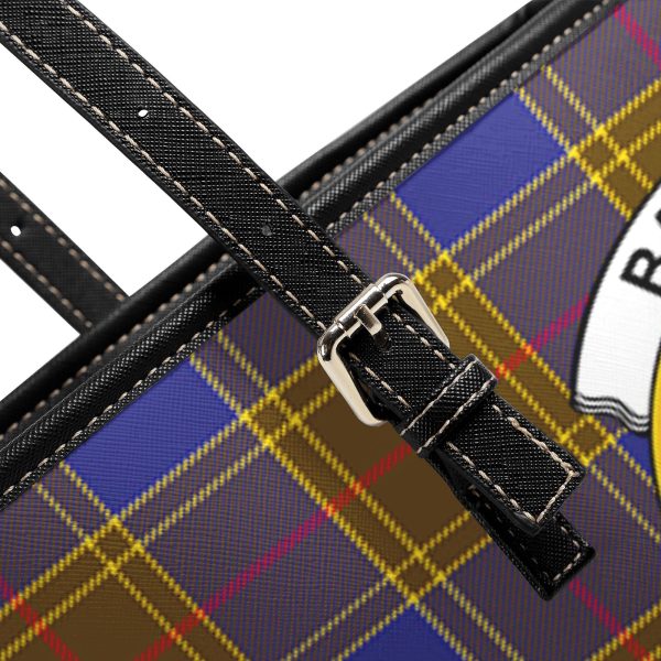 Balfour Modern Tartan Crest Leather Tote Bag Supply - Image 5