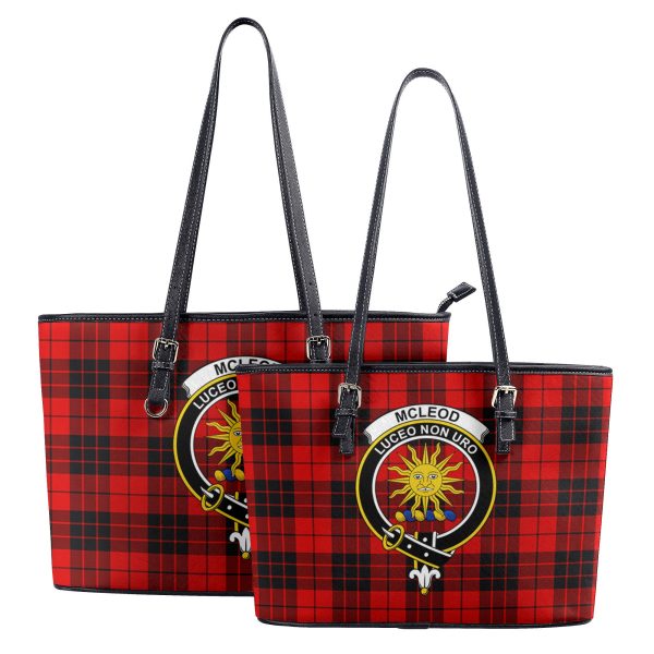 McLeod of Raasay Tartan Crest Leather Tote Bag on Sale - Image 4