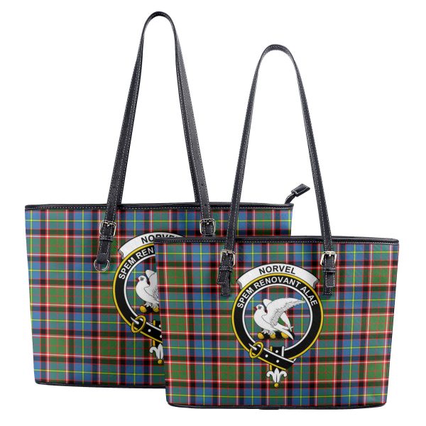 Norvel (or Norvill) Tartan Crest Leather Tote Bag Online now - Image 4