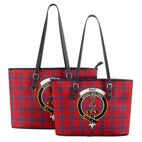 Rait Tartan Crest Leather Tote Bag For Discount - Image 4