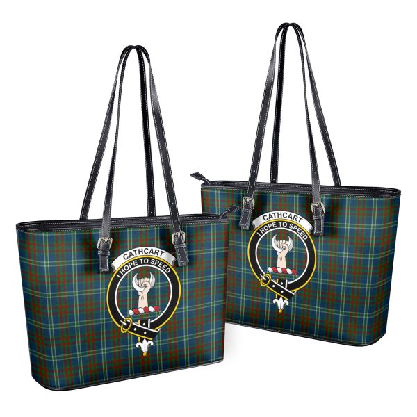 Cathcart Tartan Crest Leather Tote Bag For Sale