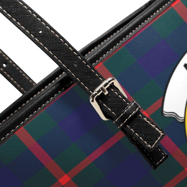 Agnew Modern Tartan Crest Leather Tote Bag on Sale - Image 5