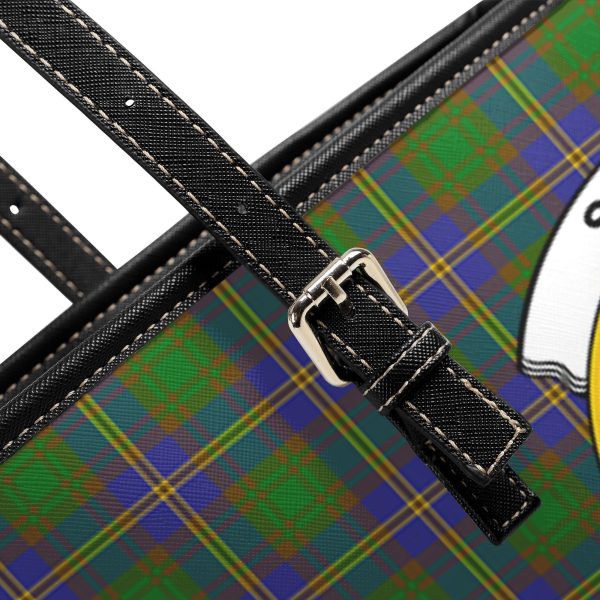 Strang (or Strange) Tartan Crest Leather Tote Bag on Sale - Image 5
