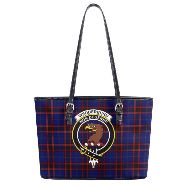 Wedderburn Tartan Crest Leather Tote Bag For Cheap - Image 2