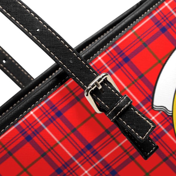 Rose Modern Tartan Crest Leather Tote Bag Online - Image 5